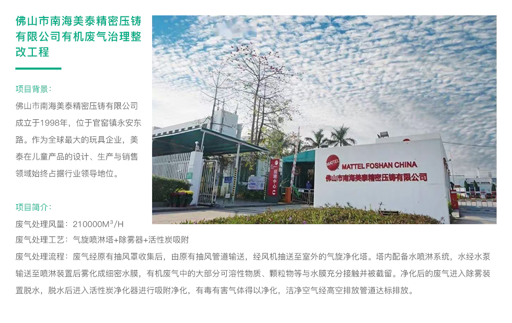 佛山市南海美泰精密压铸有限公司有机废气治理整改工程